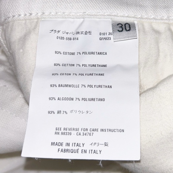 PRADA Y2k Five Pocket Slight flare low rise Regular fit White Jeans SZ: 30 (10) - Picture 8 of 14